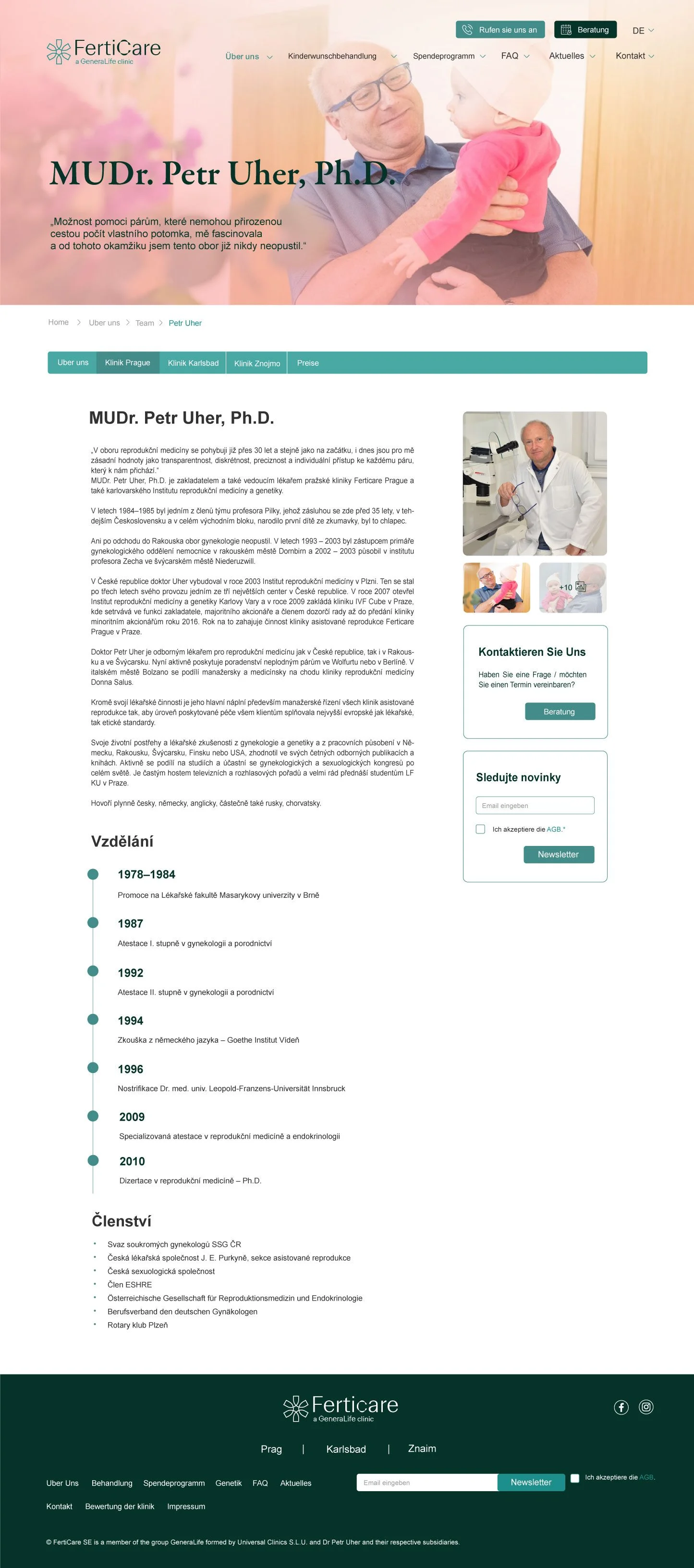 FertiCare, profil lékaře MUDr. Petr Uher