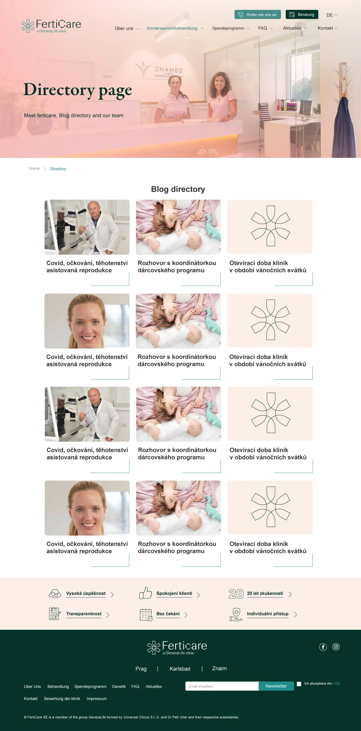 FertiCare, content hub, rozcestník blogu