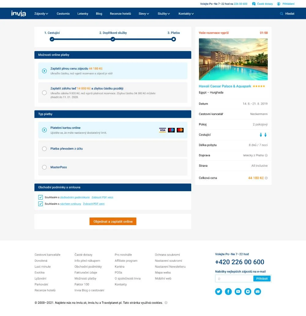Booking krok 3, UI