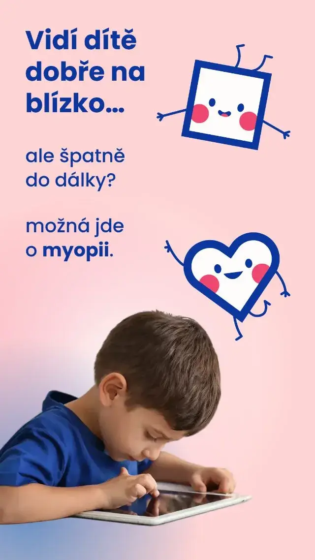 Vidí dítě dobře na blízko, ale špatně do dálky? Možná jde o myopii.
